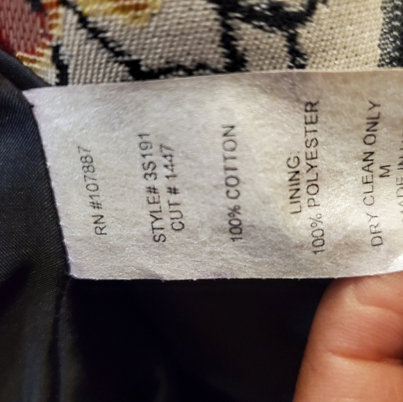 3 Sisters Vintage Multicolor Graphic Art Women's Blazer Large Buttons Sz M - Picture 6 of 13